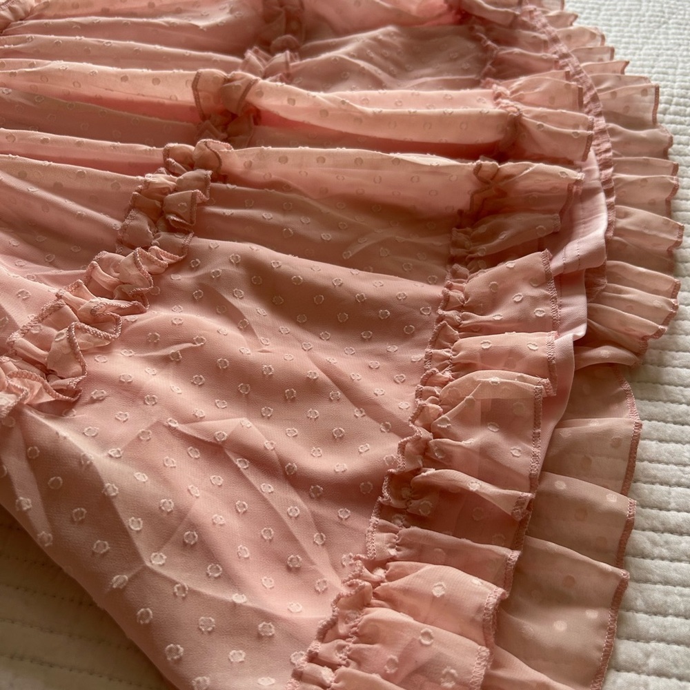 Elegant Pink Ruffle Dress - Picture 5 of 8